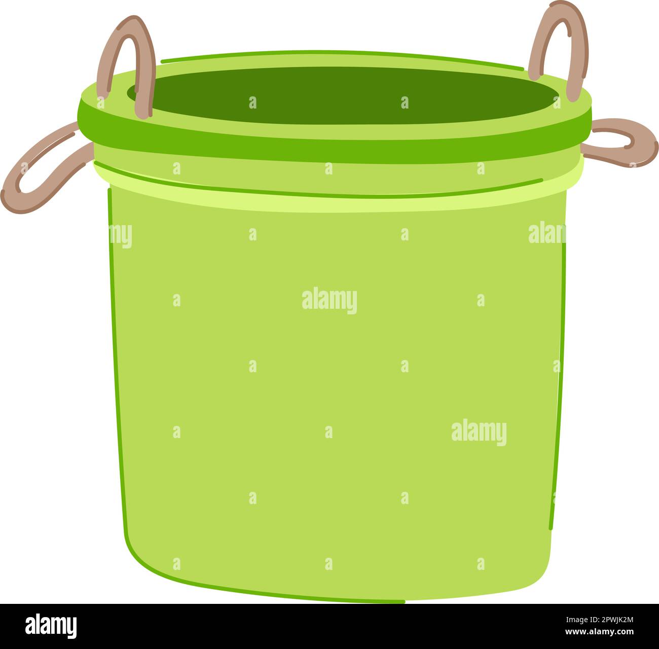 empty plastic bucket cartoon. clean package, food packaging empty