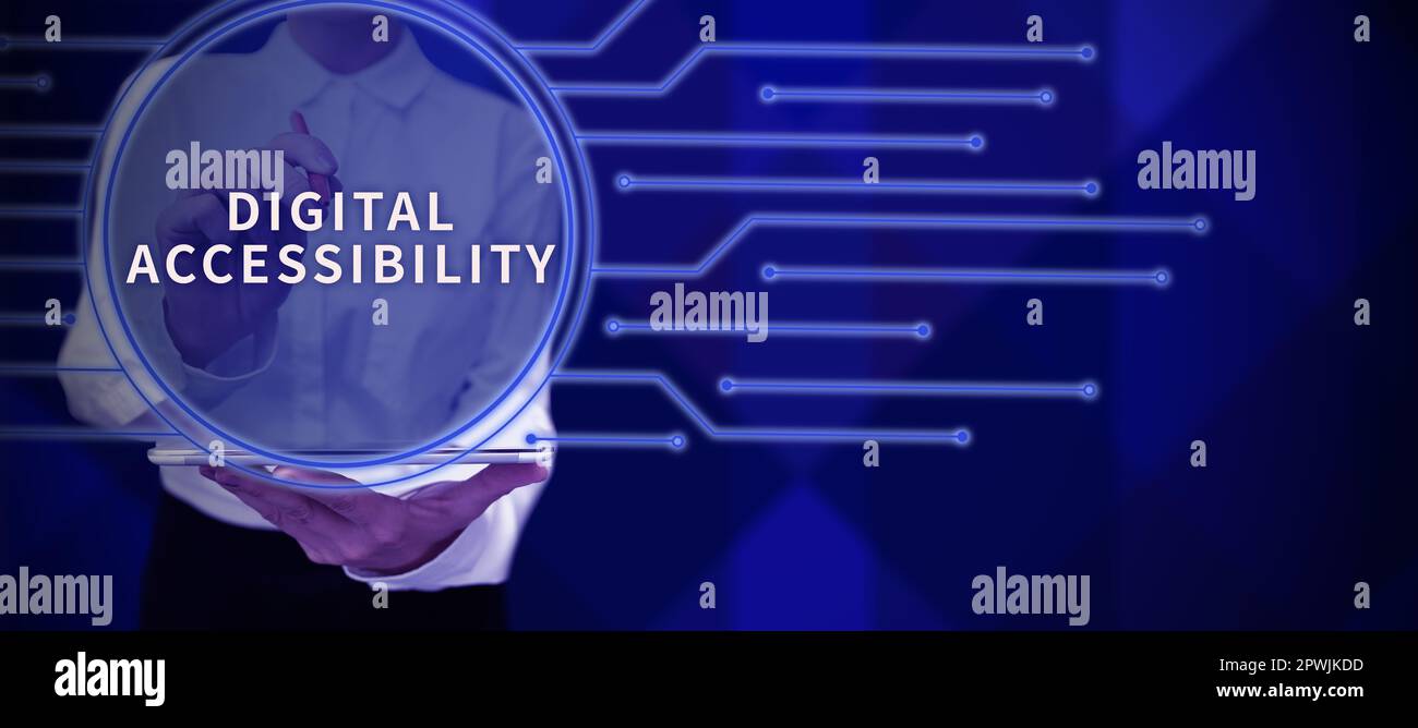 Text caption presenting Digital Accessibility, Business approach electronic technology that generates stores and processes data Stock Photo