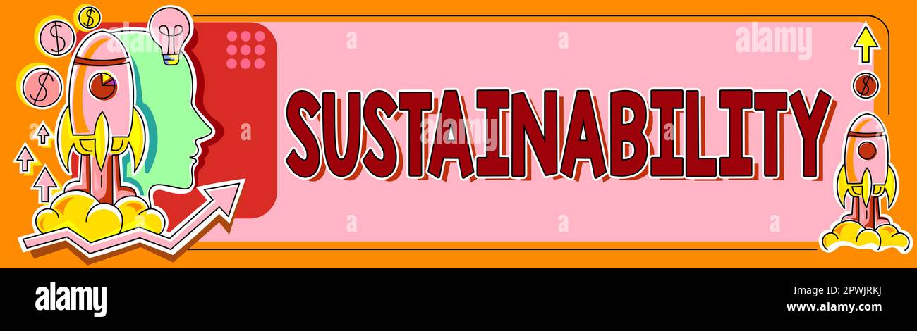 Sustained Writing Sign Hand writing sign Sustainability, Internet Concept The ability to be ...