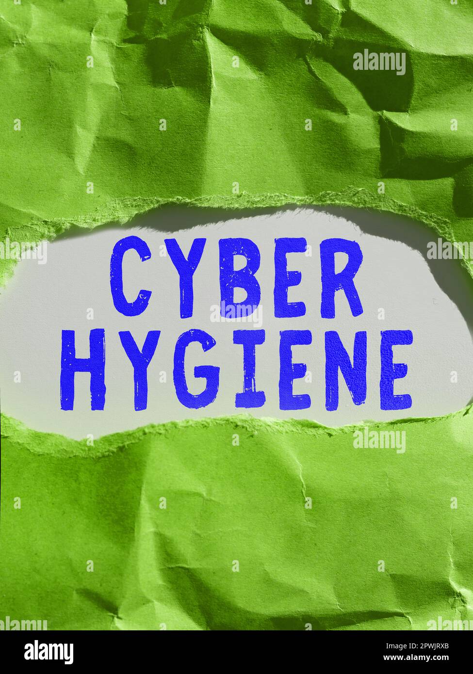 Text caption presenting Cyber Hygiene, Business concept steps that computer users take to improve their cyber security Stock Photo