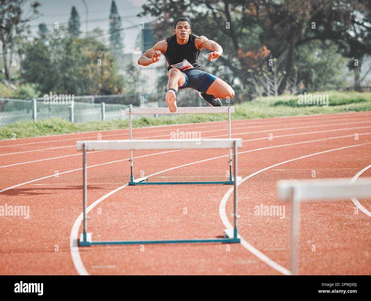 Making it look easy. Full length shot of a handsome young male athlete