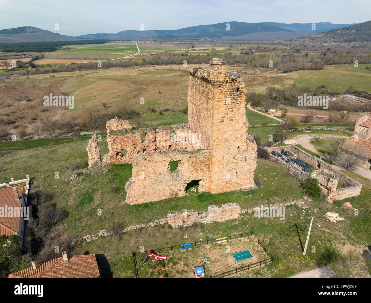 The medieval stately castle of Hinojosa de la Sierra XV century Soria