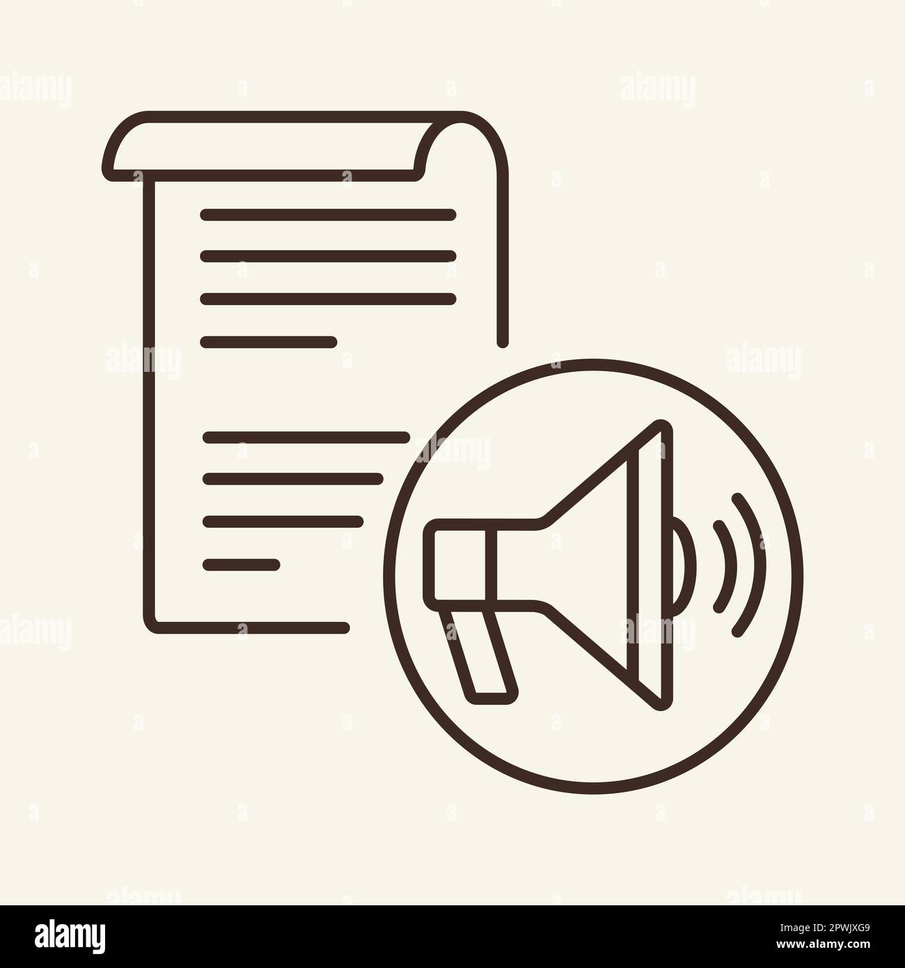 Promotion document icon outline hi-res stock photography and images - Alamy