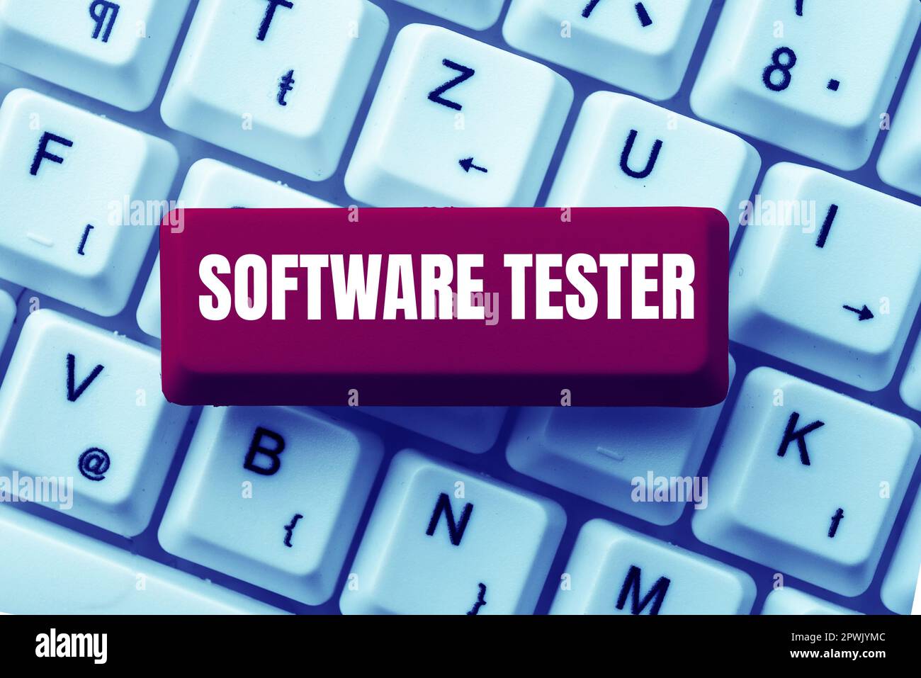 Text caption presenting Software Tester, Word for implemented to protect software against malicious attack Stock Photo