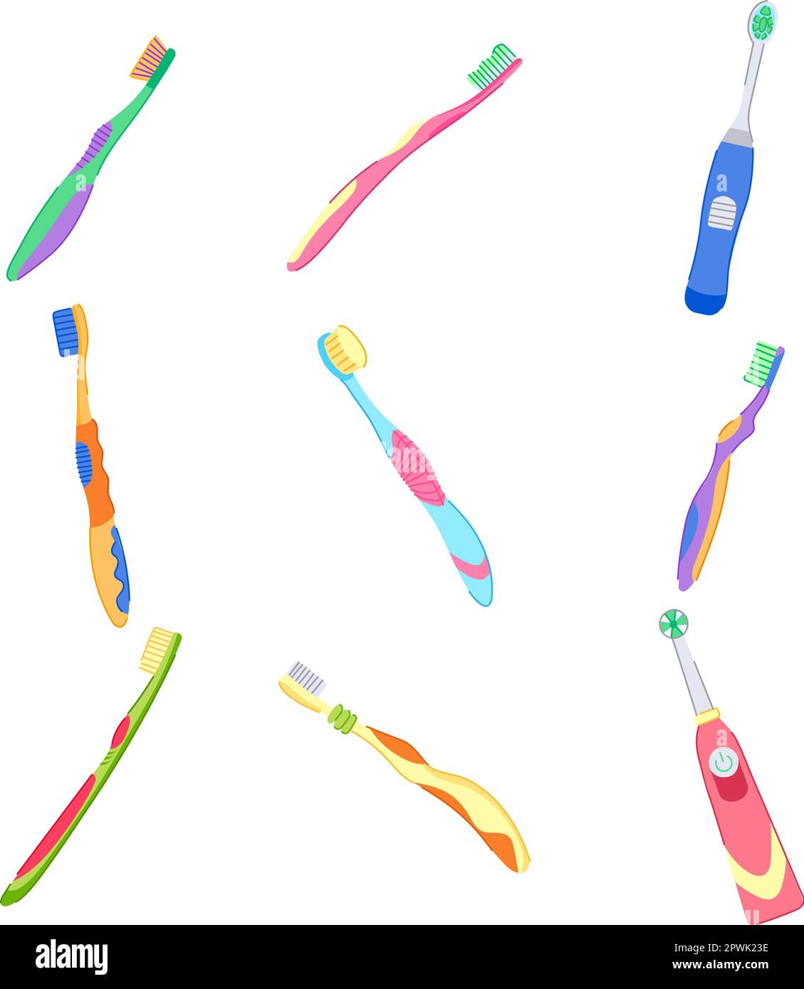 toothbrush dental set cartoon. brush tooth, bathroom toothpaste, bamboo teeth, glass wood toothbrush dental sign. isolated symbol vector illustration Stock Vector