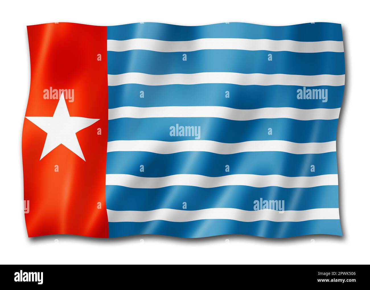 Papua West New Guinea aboriginal flag. 3D illustration Stock Photo - Alamy