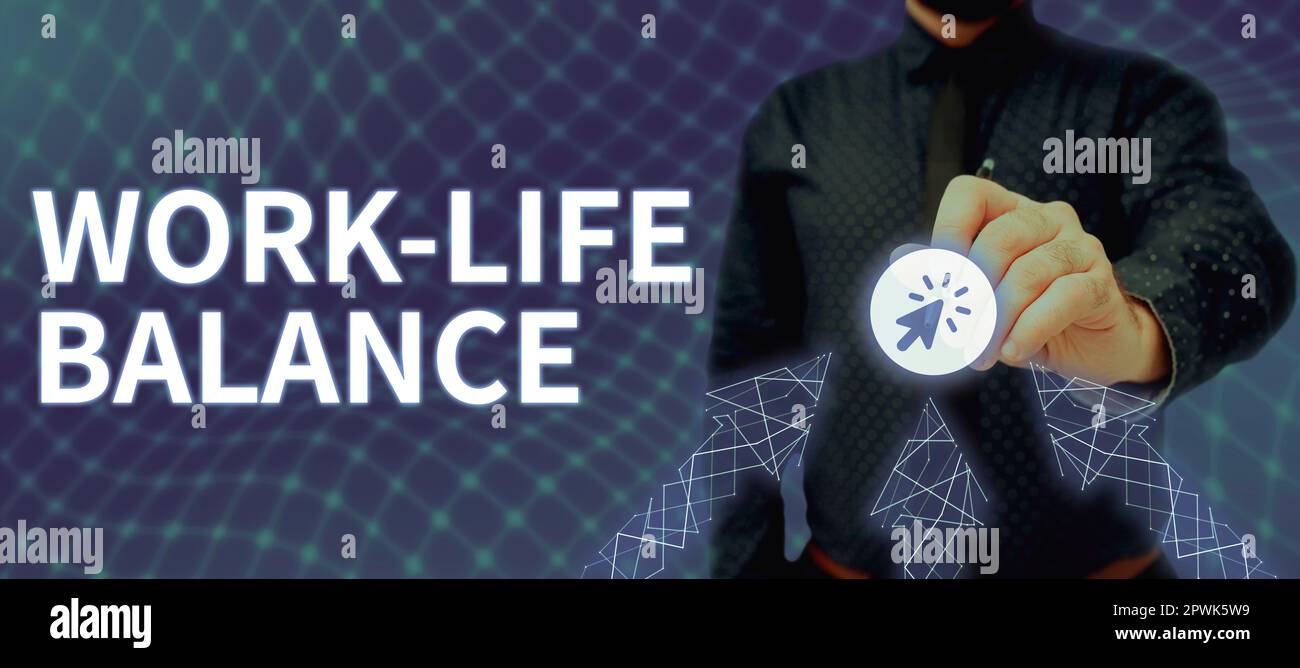 Conceptual caption Work Life Balance, Business idea time allocated for ...
