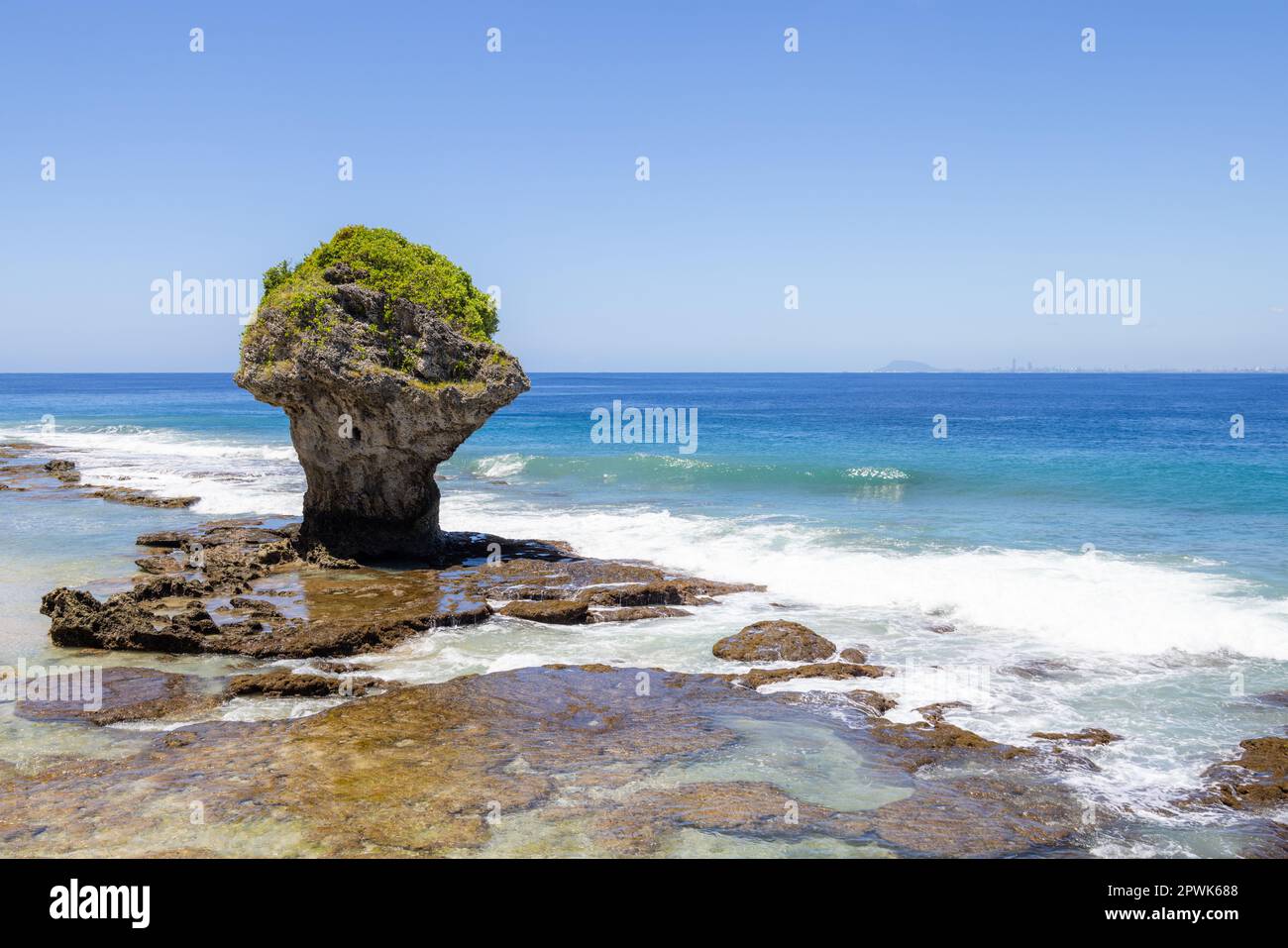 Taiwan Liuqiu Island Flower Vase Rock Stock Photo Alamy