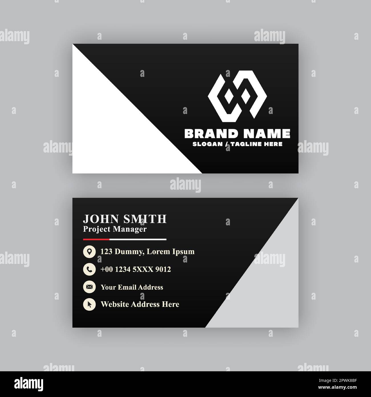 Simple, modern and elegant business card design template. Editable