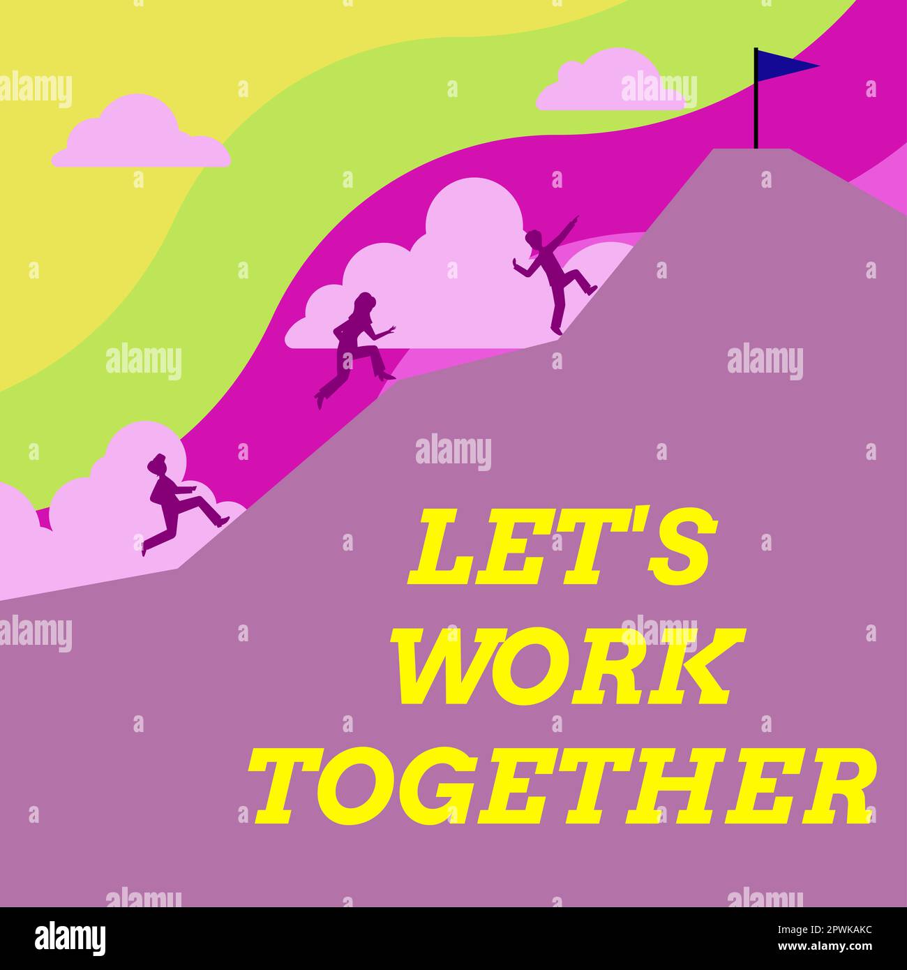 Work Together. Hope Text showing inspiration Let's Work Together, Business approach Unite ...