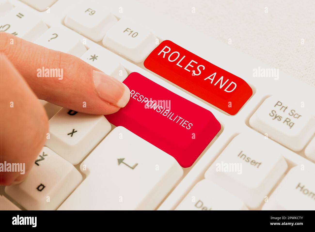 Handwriting text Roles And Responsibilities, Word for Business