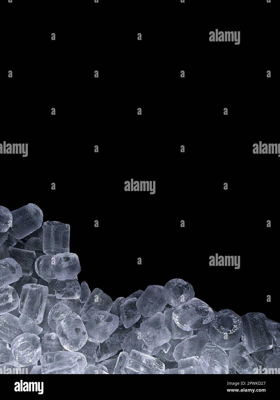 crushed ice cube texture on black background Stock Photo - Alamy