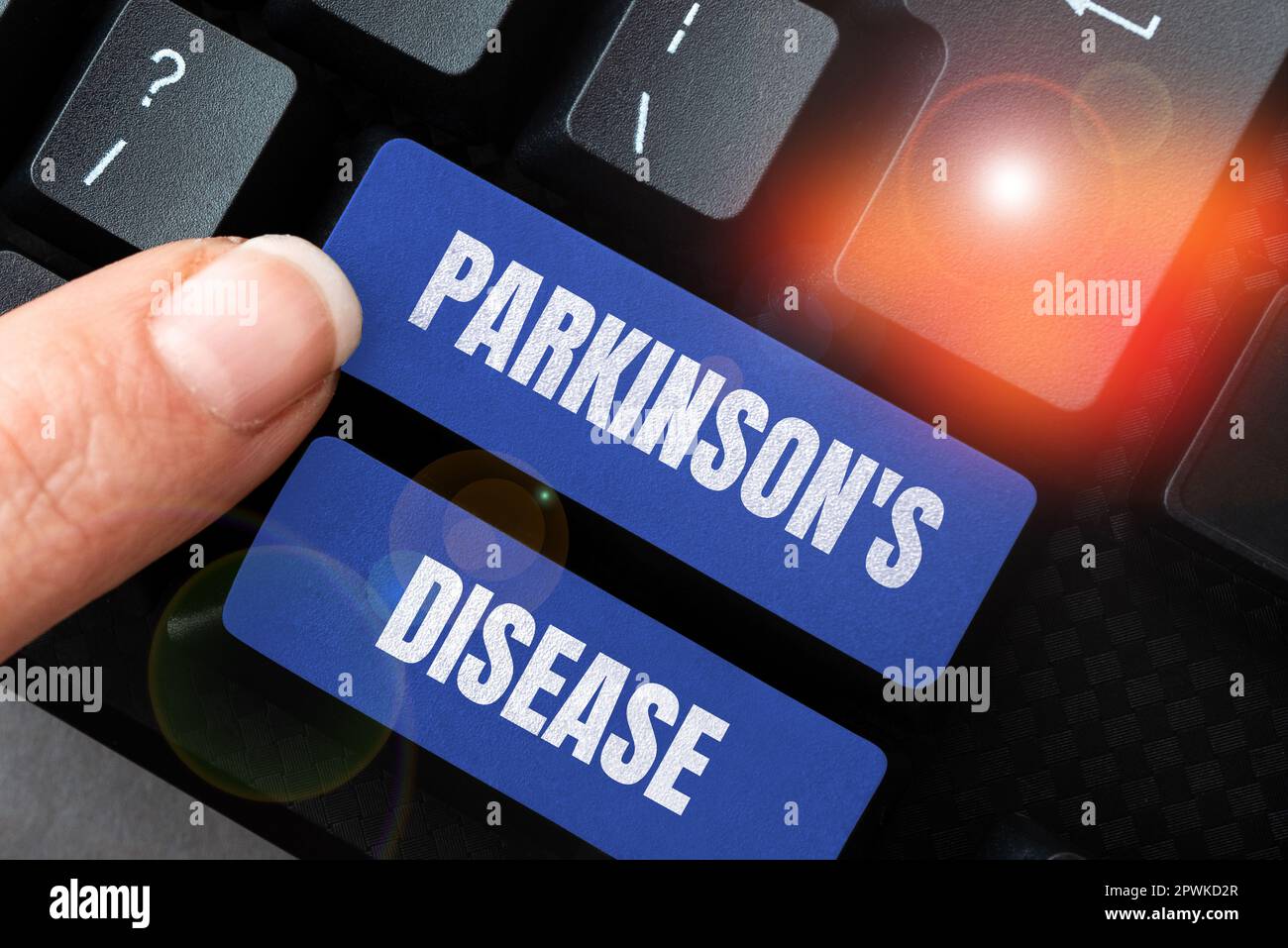 Hand writing sign Parkinson's Disease, Concept meaning nervous system