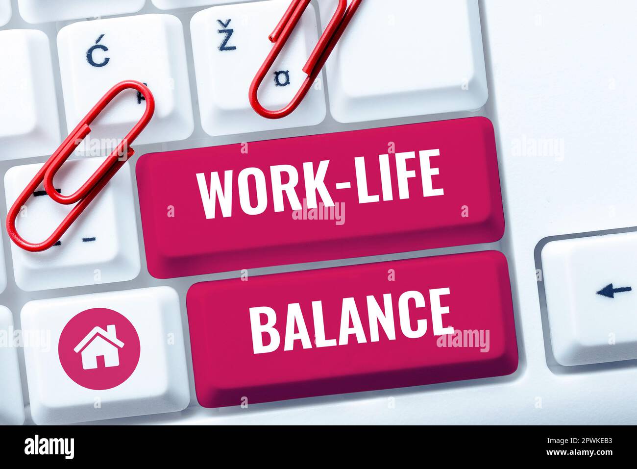 Text caption presenting Work Life Balance, Word Written on time ...