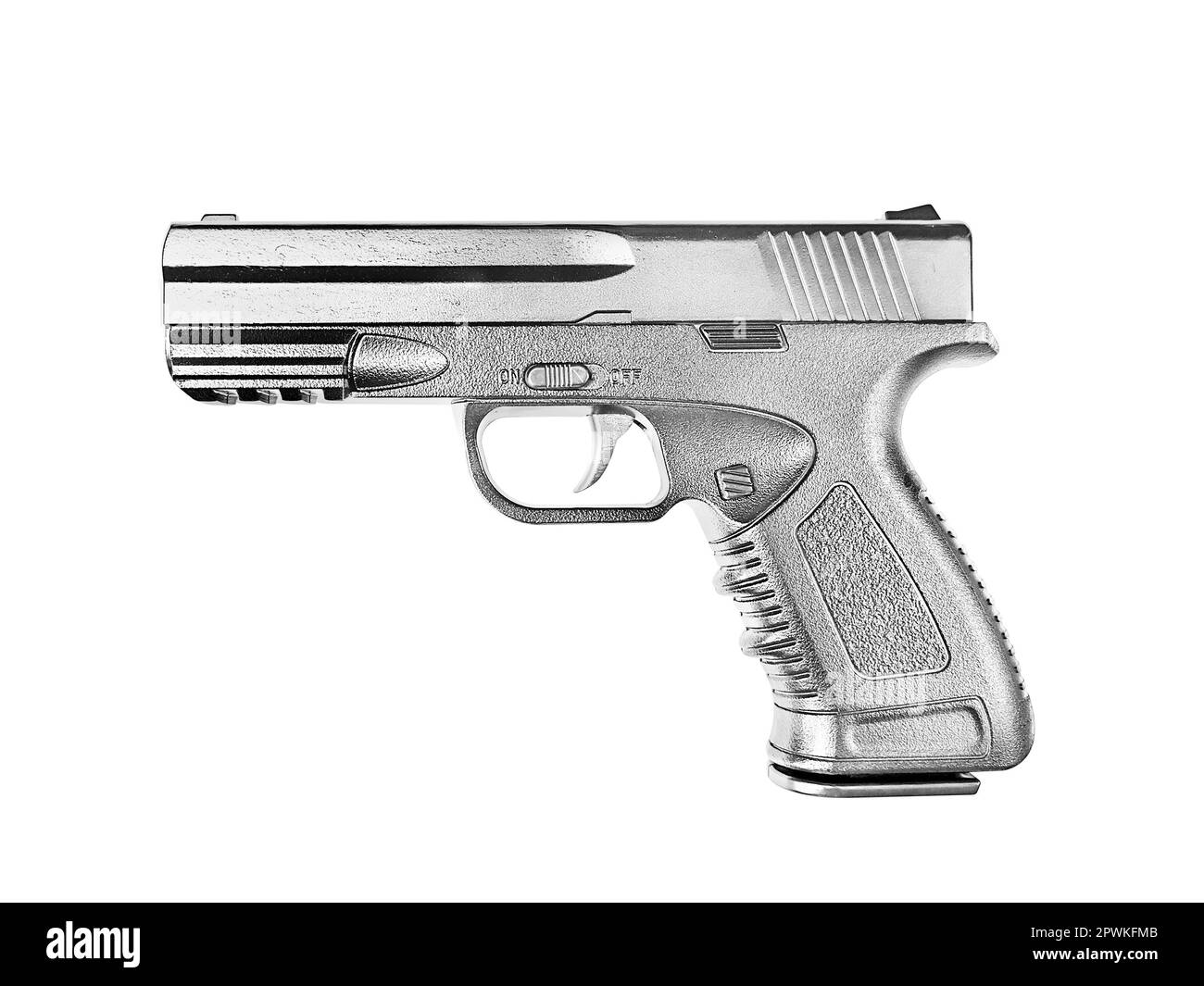gun silver metal isolated on white background Stock Photo - Alamy