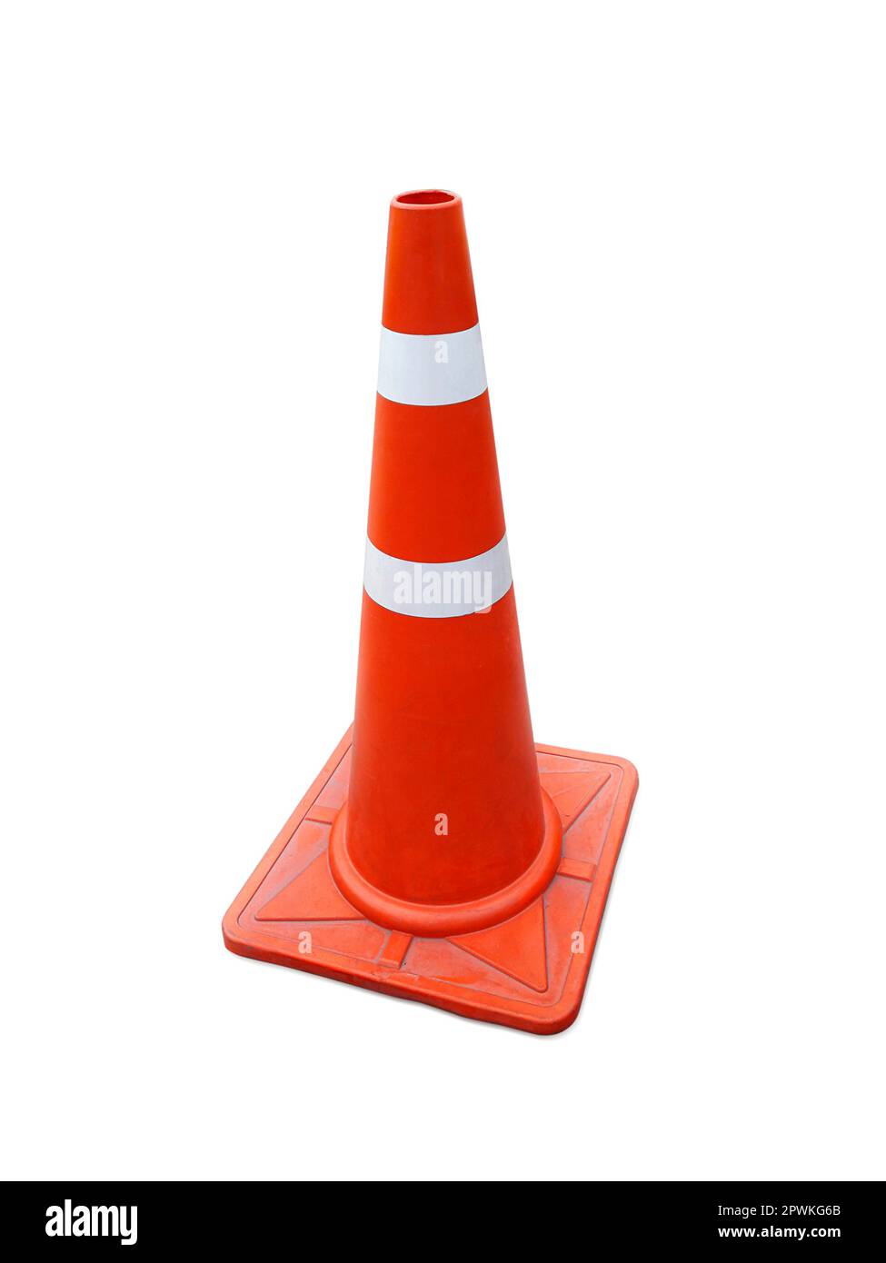 Traffic cone on the sidewalk isolated on white background Stock Photo Alamy