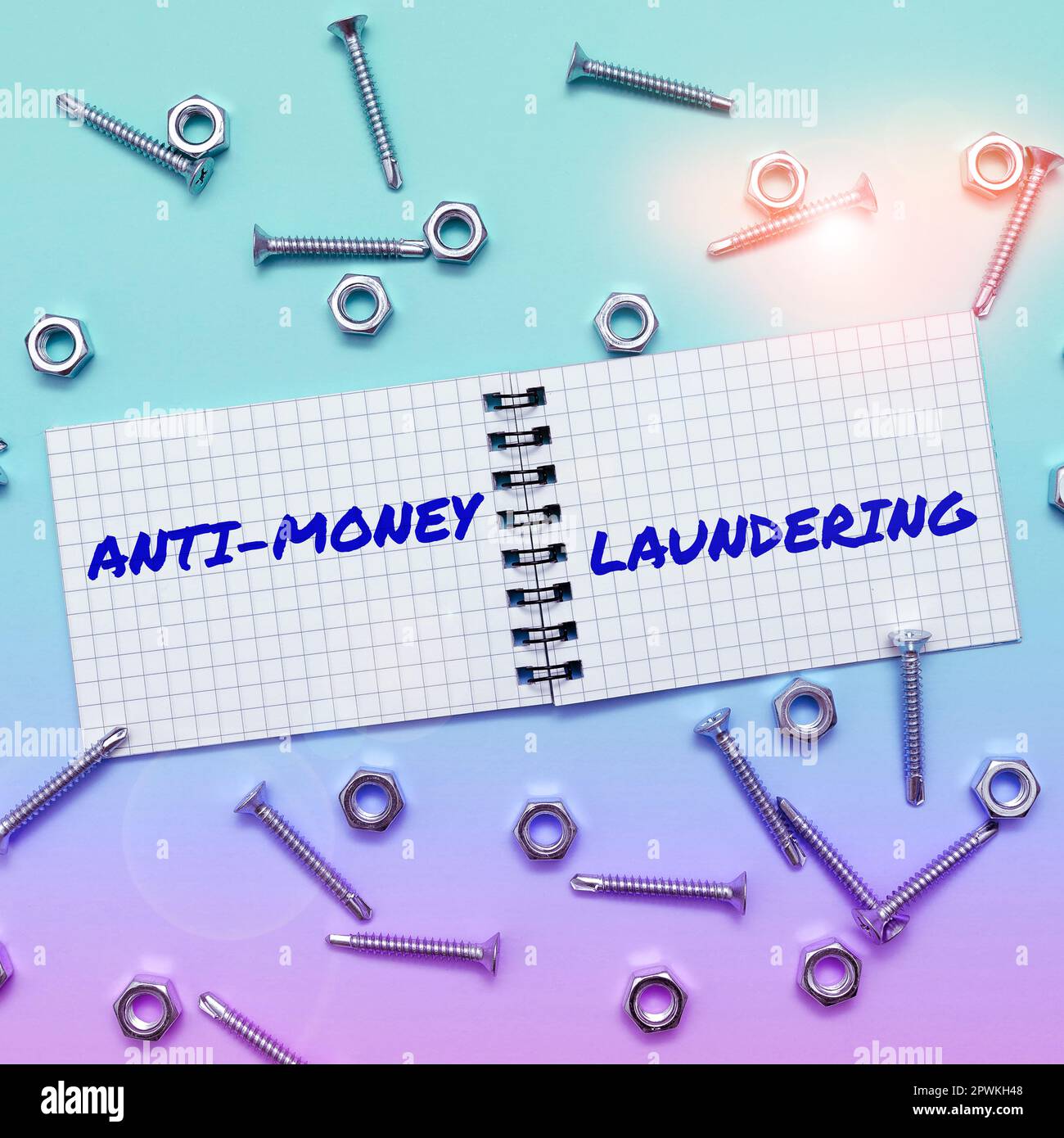Sign displaying Anti Money Laundering, Concept meaning stop generating income through illegal actions Stock Photo
