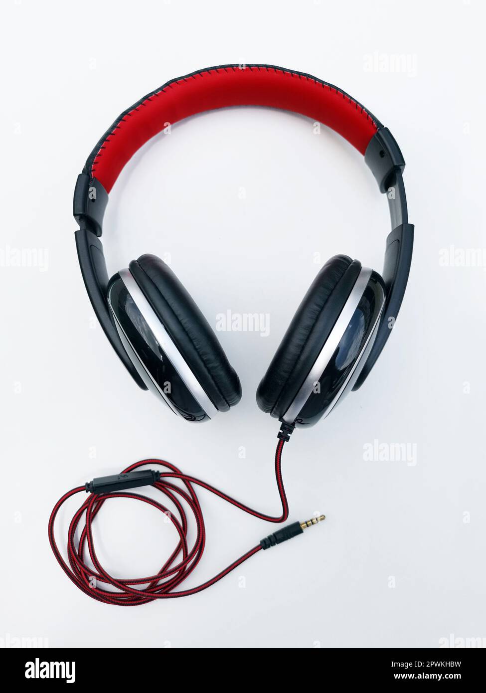Headphones on white background Stock Photo - Alamy