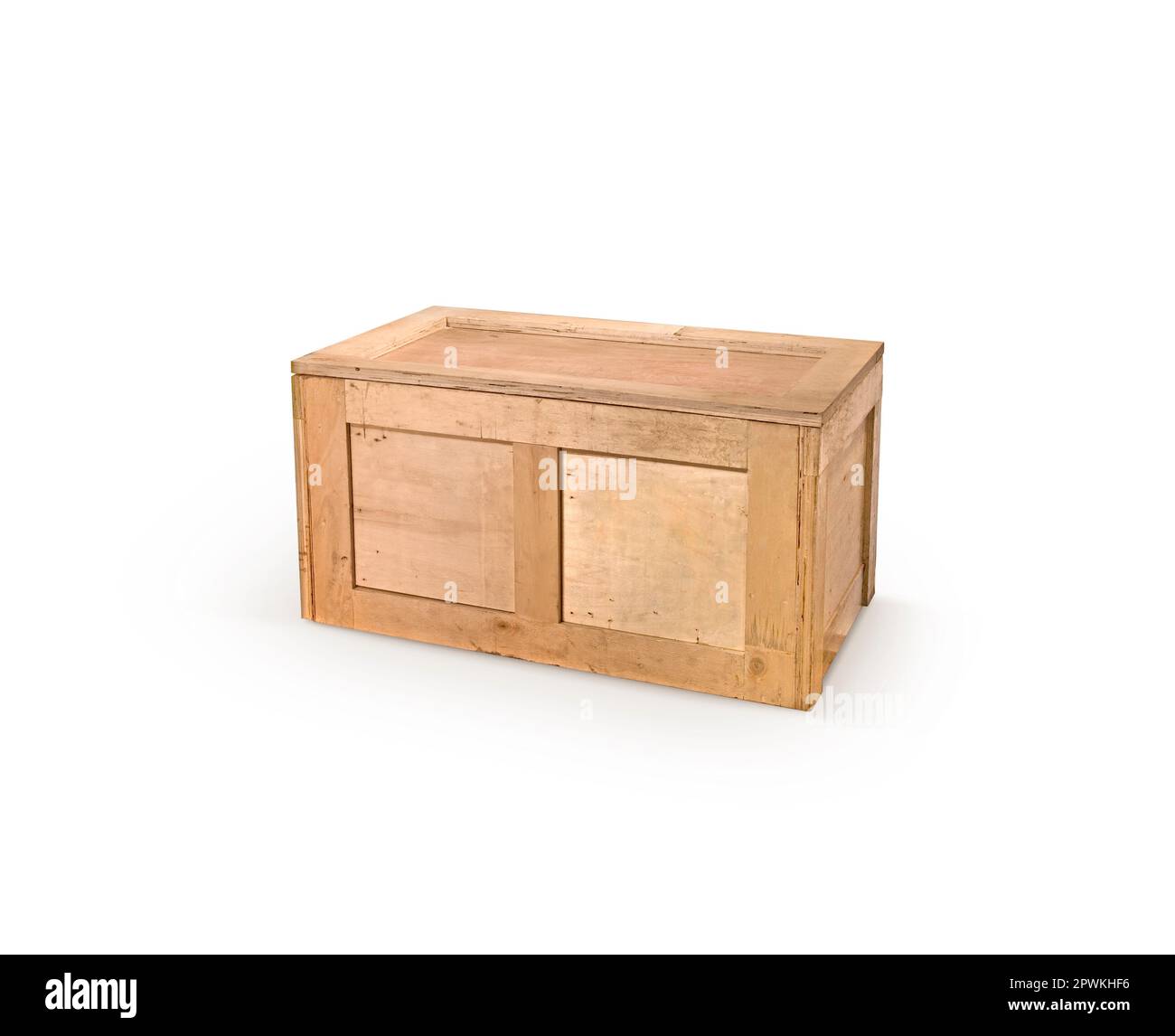 Old wooden box isolated on white background Stock Photo - Alamy