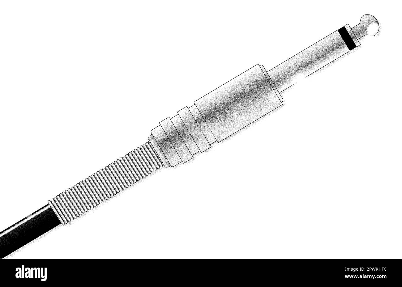 A typical metal mono guitar jack plug outline sketch Stock Photo Alamy