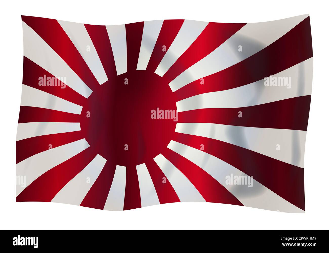 Japanese rising sun flag waving hi-res stock photography and images - Alamy