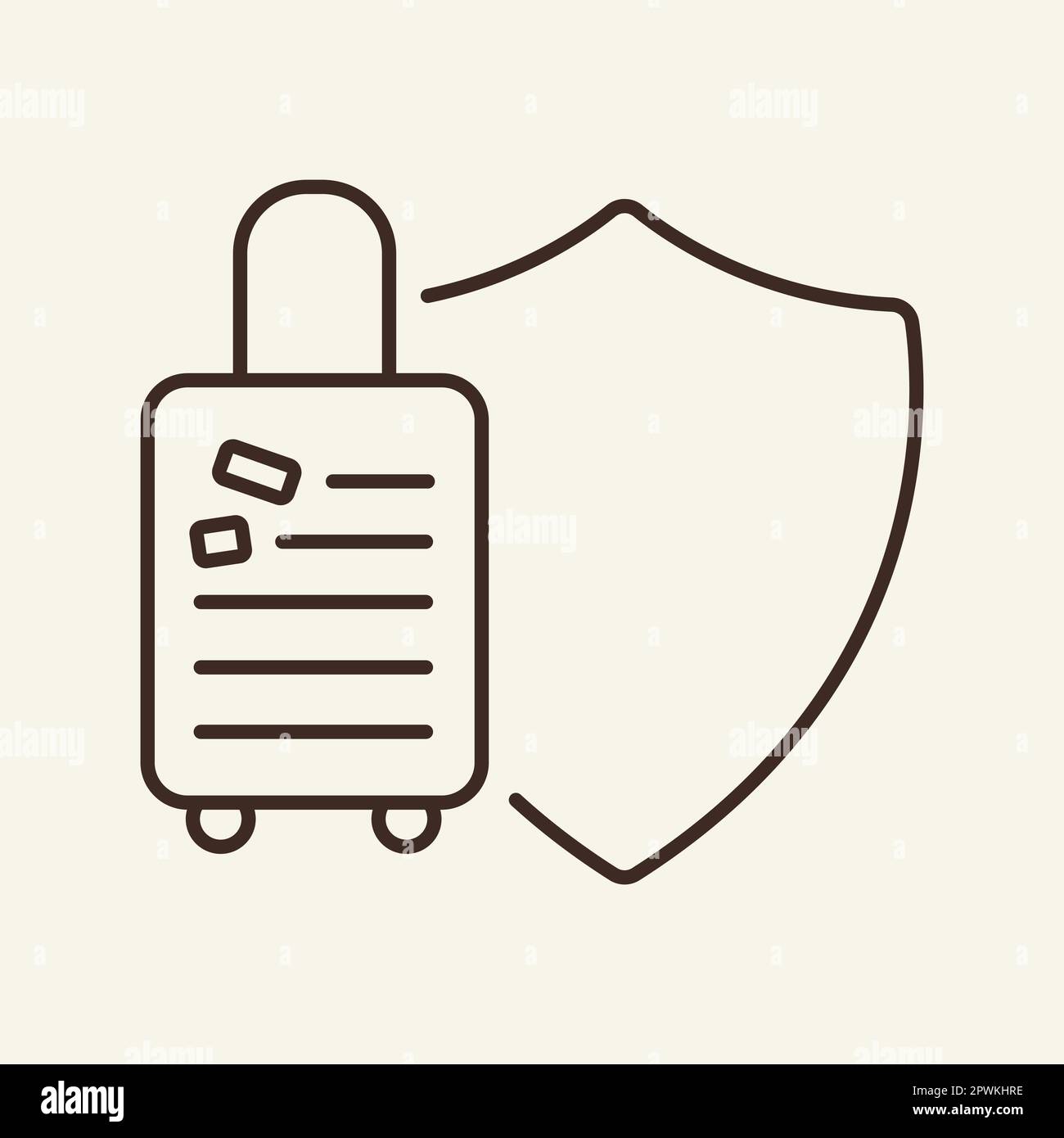 Travel insurance line icon Stock Vector