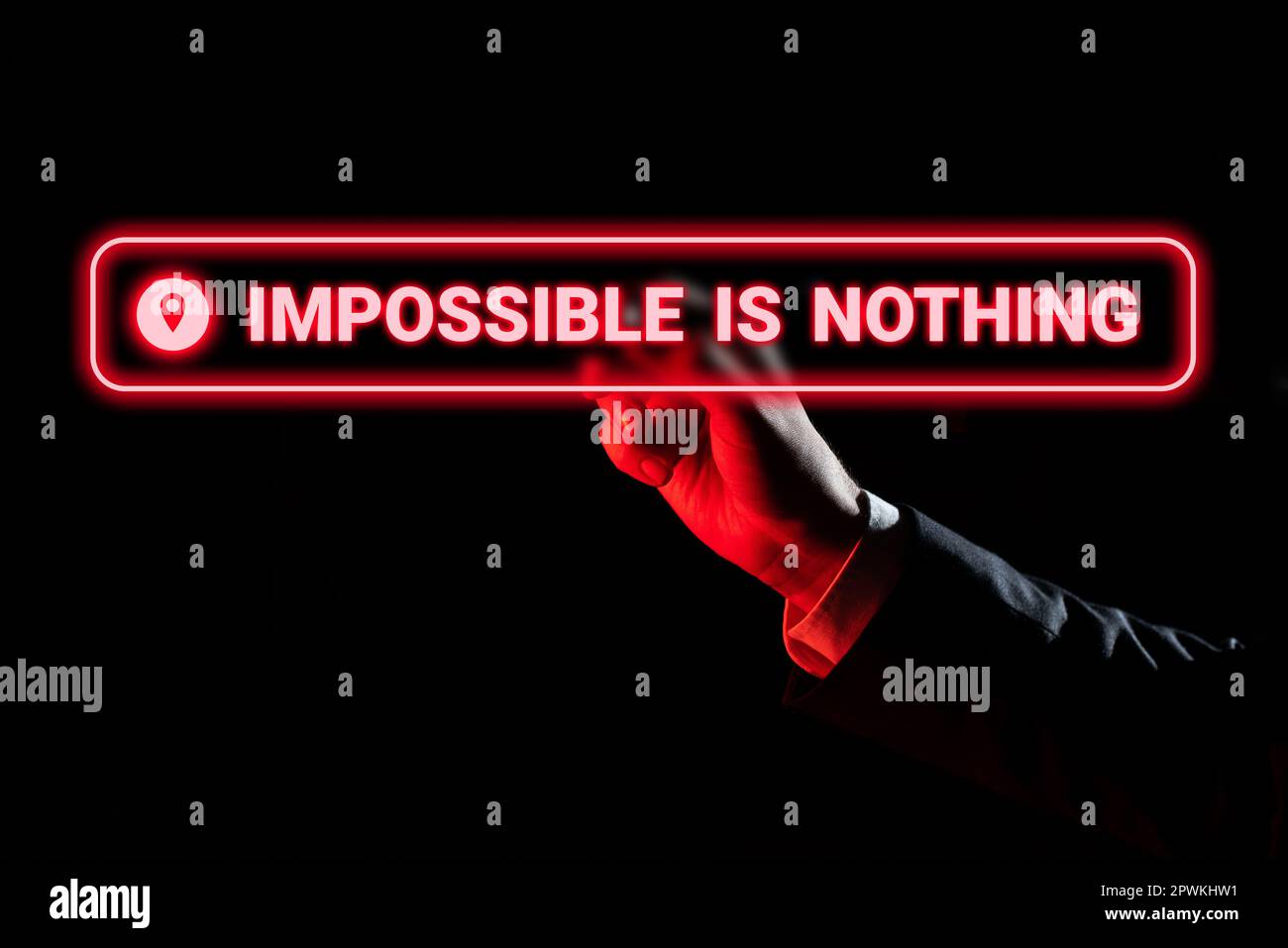 Inspiration showing sign Impossible Is Nothing, Business idea Something ...