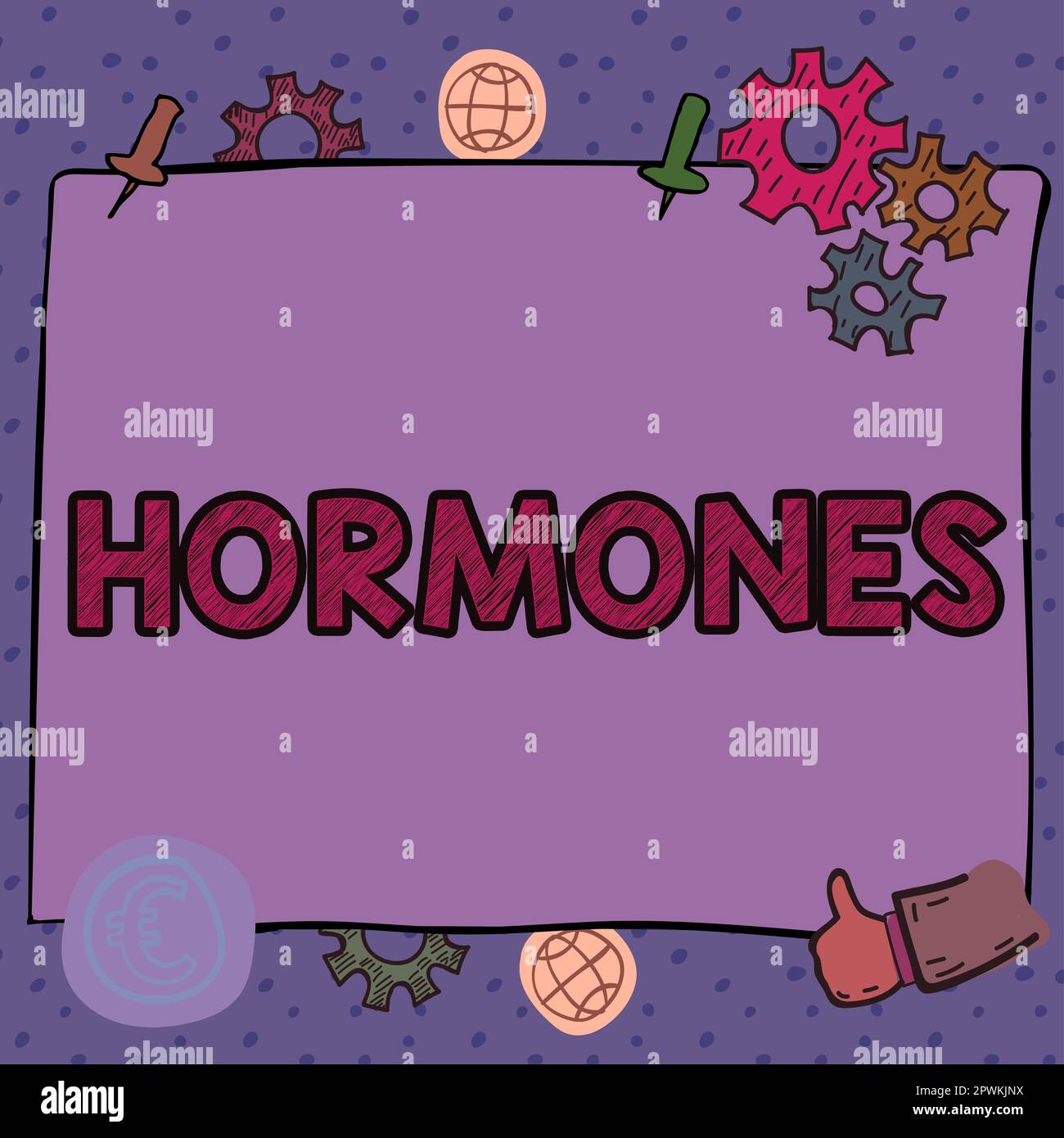 Conceptual caption Hormones, Word Written on regulatory substance ...