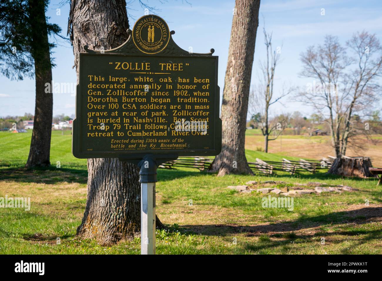 Mass Grave at Mill Springs Battlefield Stock Photo Alamy