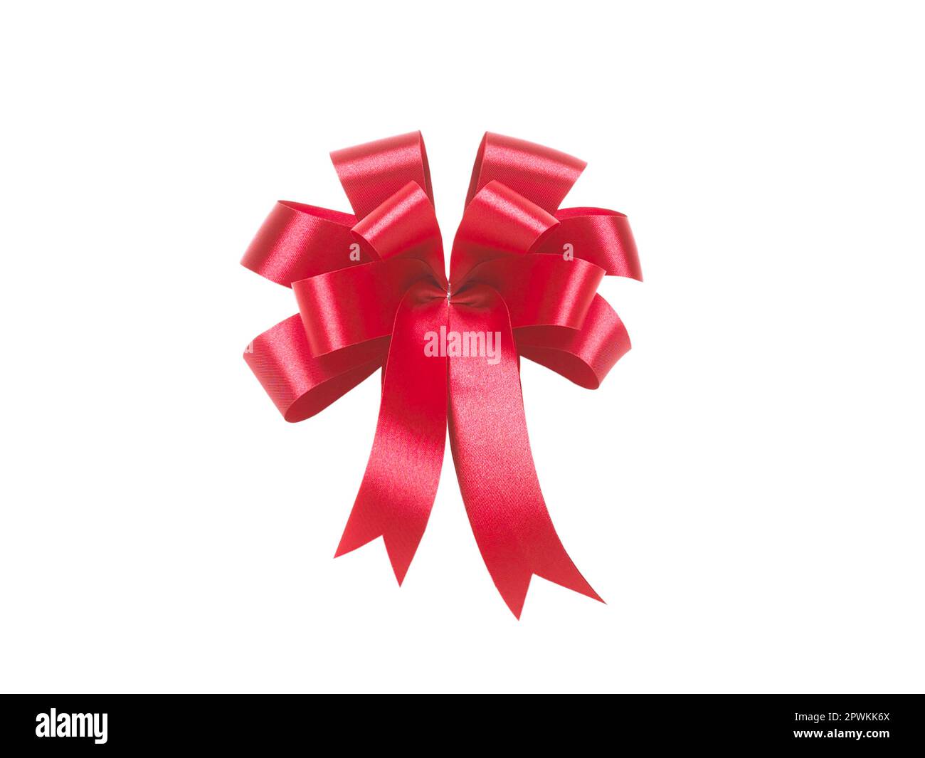 Red ribbon bow isolated on white background Stock Photo - Alamy
