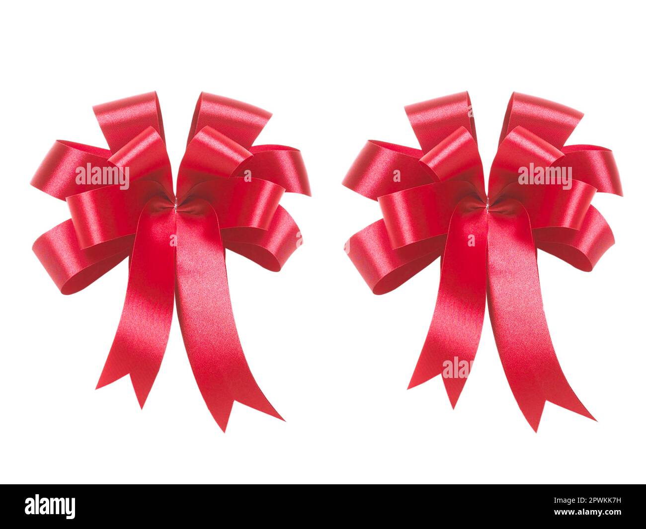 Red ribbon bow isolated on white background Stock Photo - Alamy