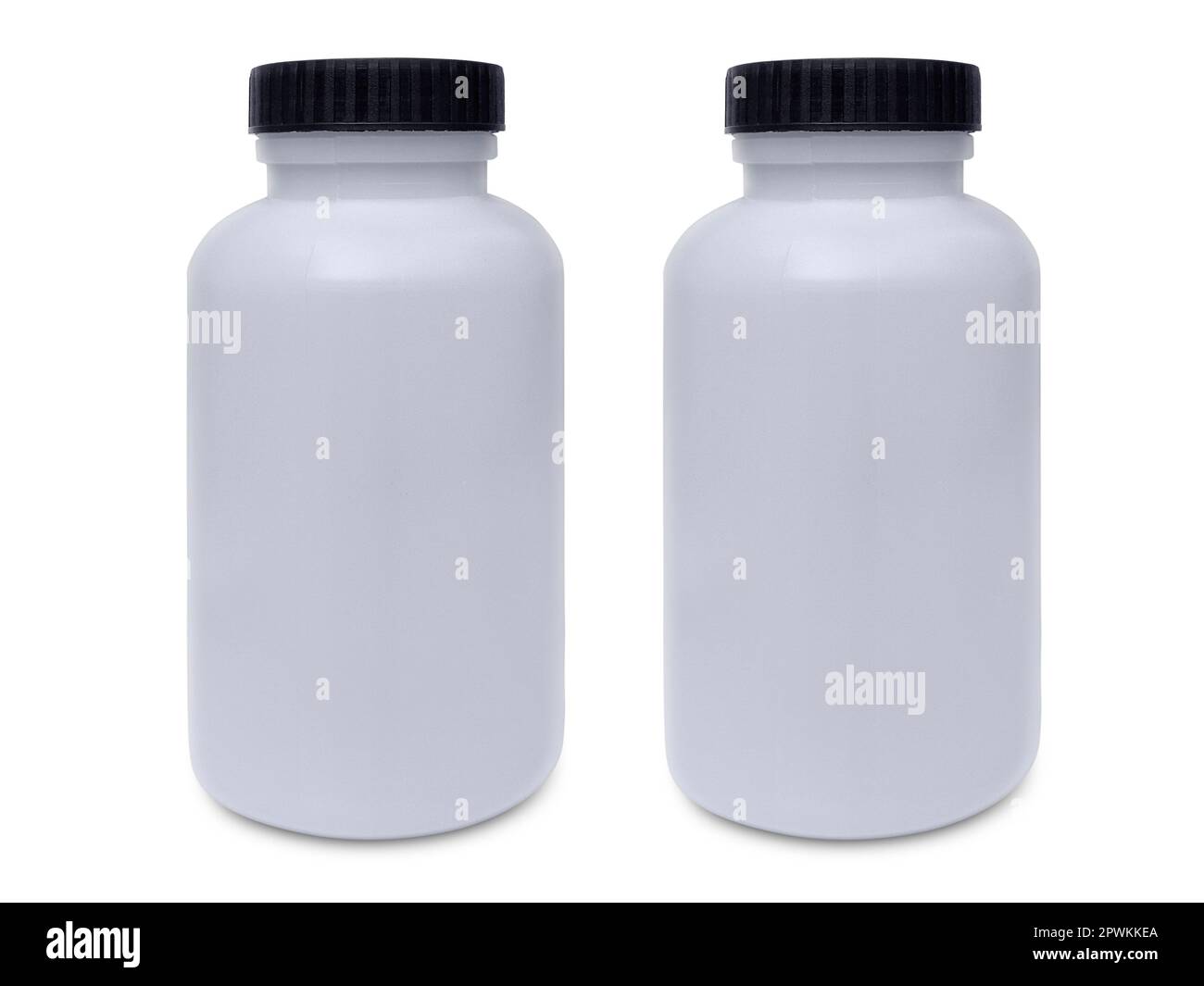 White plastic bottle isolated on white background Stock Photo - Alamy