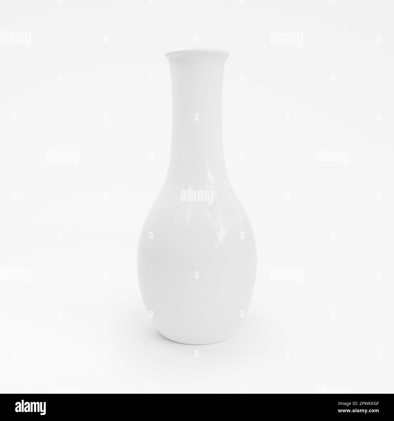 White vases isolated on white. 3d render Stock Photo Alamy