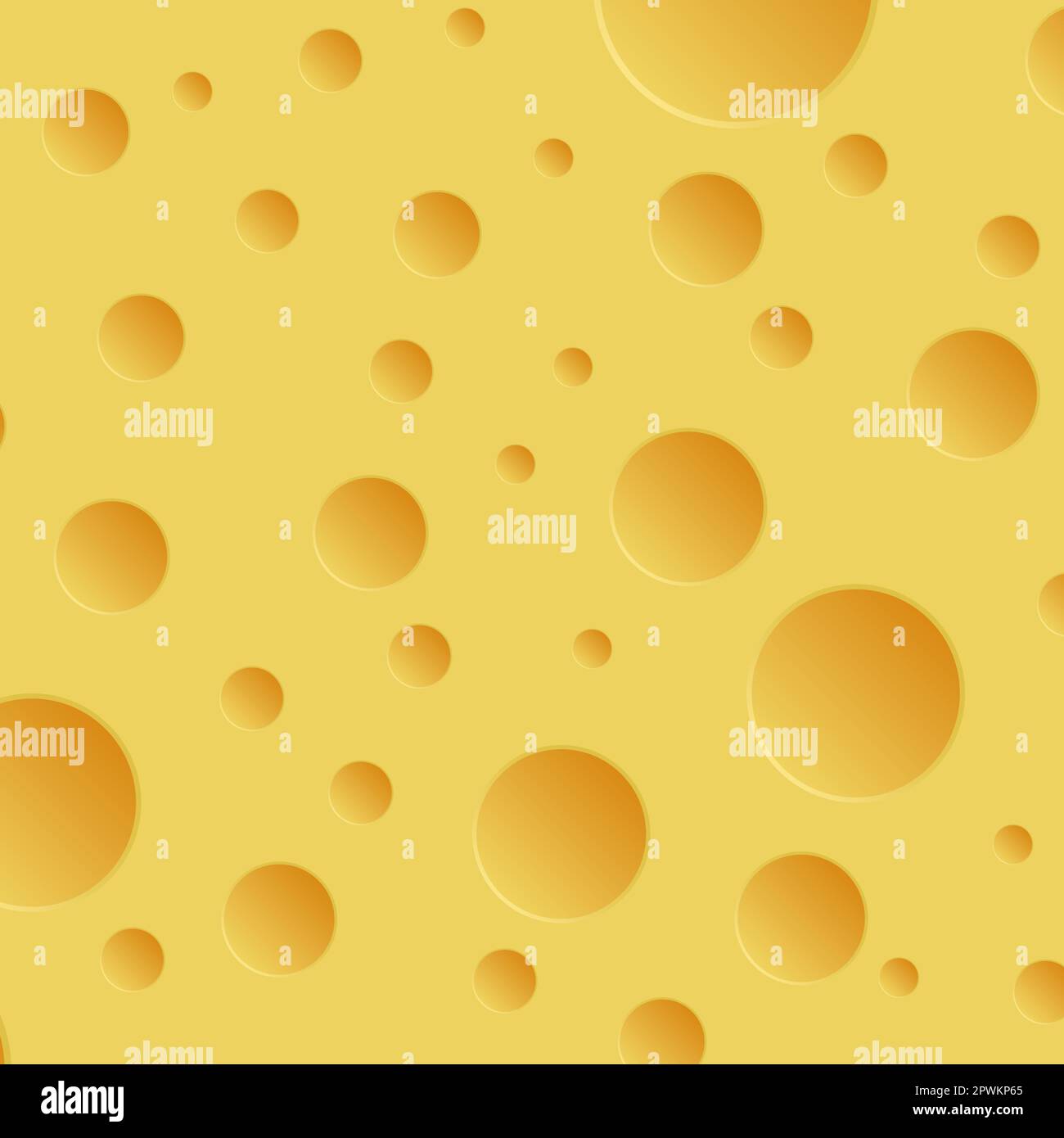 Yellow cheese with holes texture background - Vector illustration Stock ...