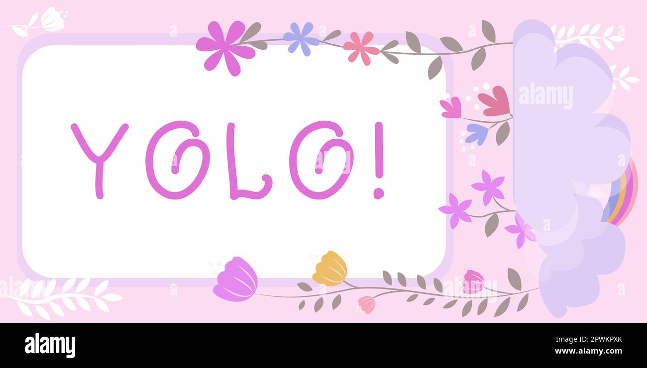 Hand writing sign Yolo, Business approach stand for You only live once