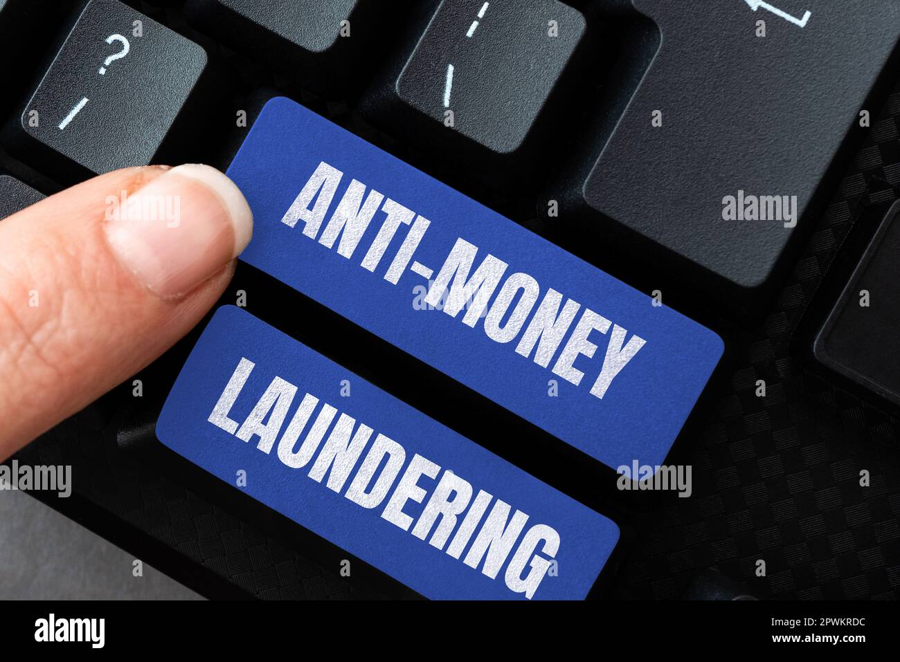 Handwriting text Anti Money Laundering, Business overview stop generating income through illegal actions Stock Photo