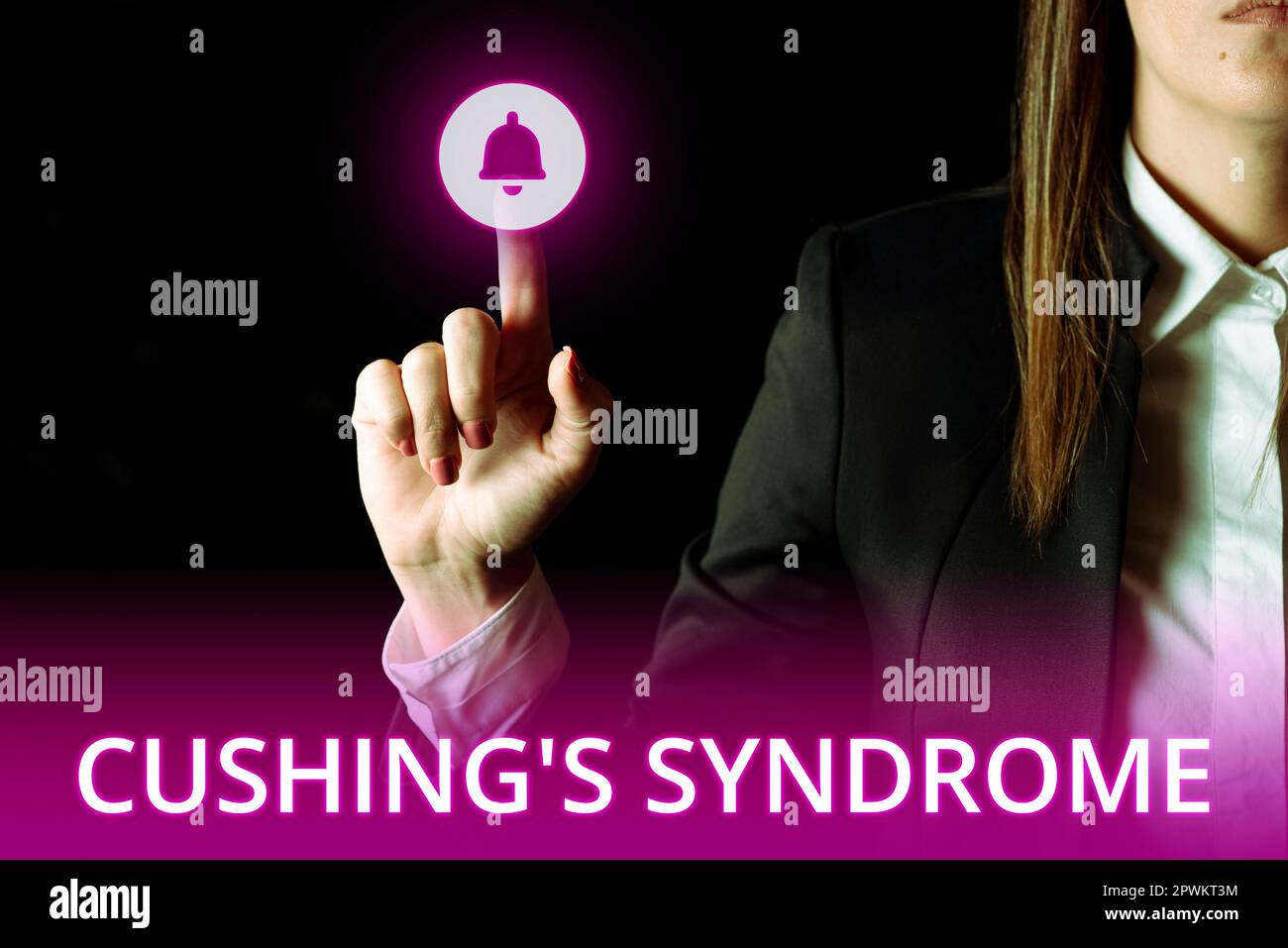 Text sign showing Cushing's Syndrome, Conceptual photo a disorder caused by corticosteroid hormone overproduction Stock Photo