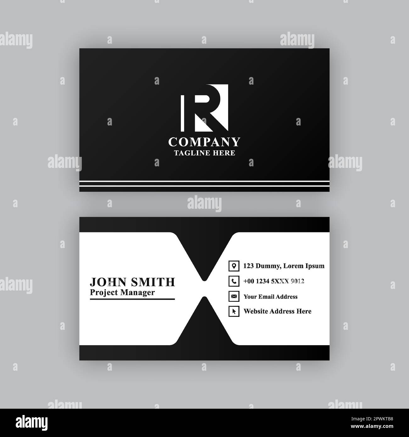 Simple, modern and elegant business card design template. Editable