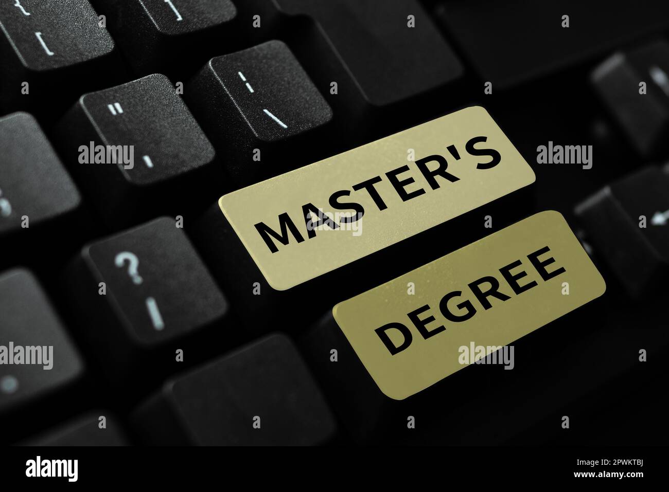 Text caption presenting Master's Degree, Business idea degree that is given to a student by a