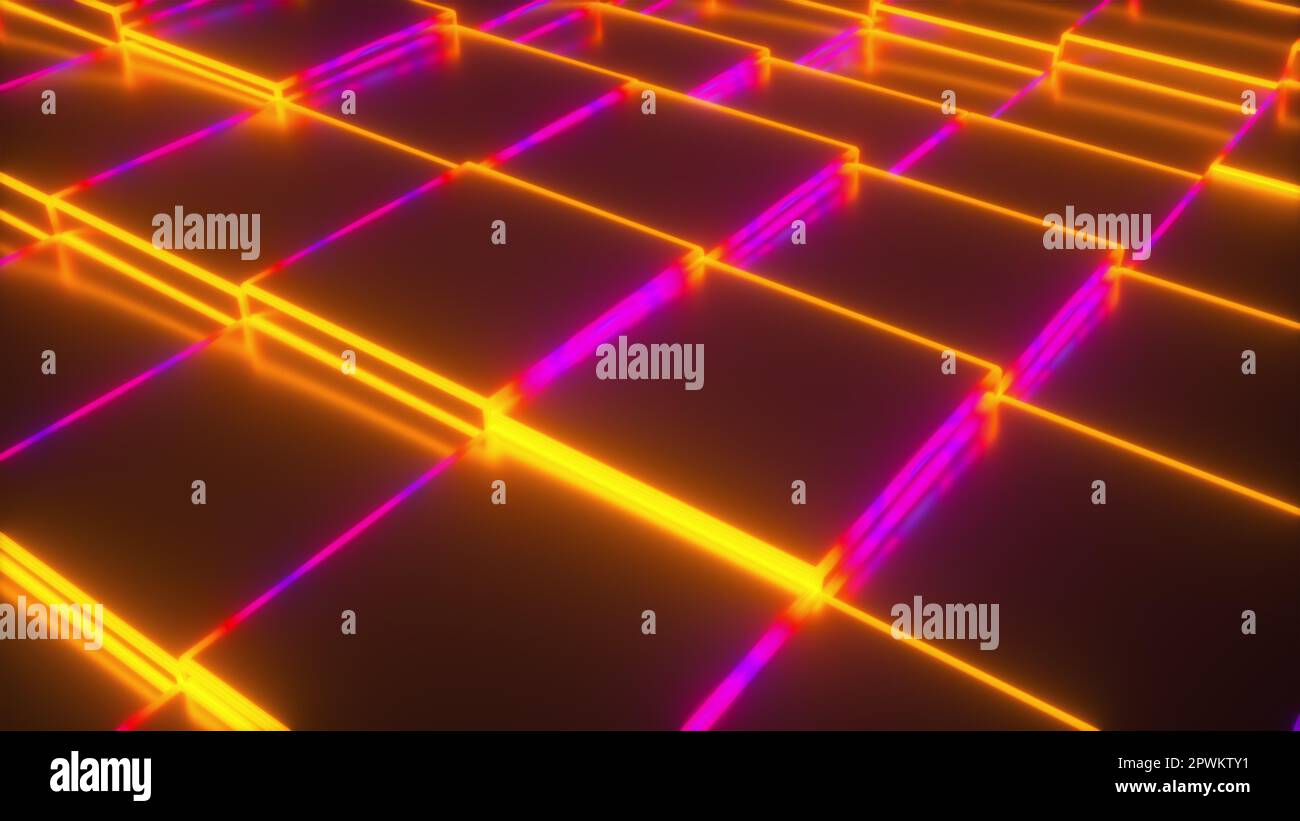 Neon cubes. Computer generated 3d render Stock Photo - Alamy