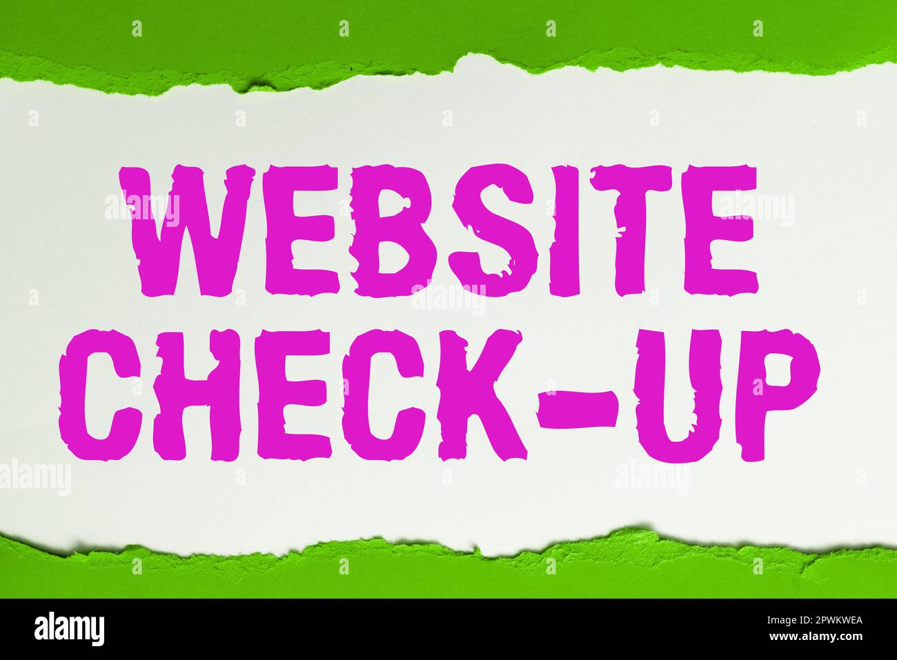 Conceptual caption Website Check Up, Word for an examination of a website to see if something is in order Stock Photo