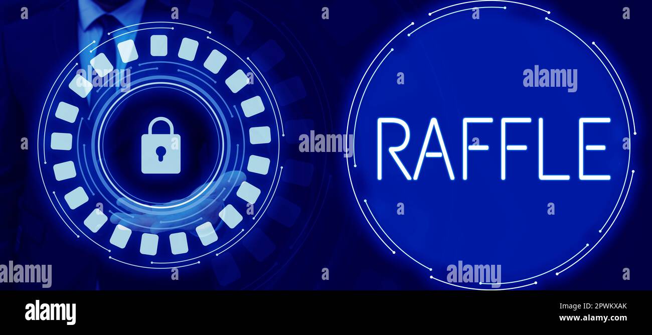 Conceptual display Raffle, Concept meaning means of raising money by