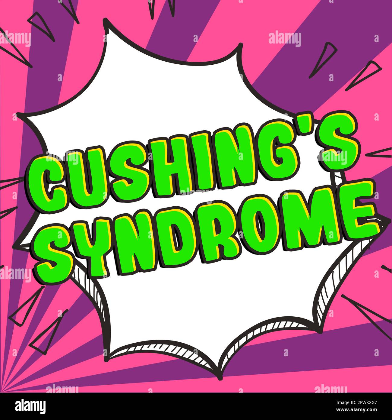 Conceptual display Cushing's Syndrome, Word Written on a disorder caused by corticosteroid hormone overproduction Stock Photo