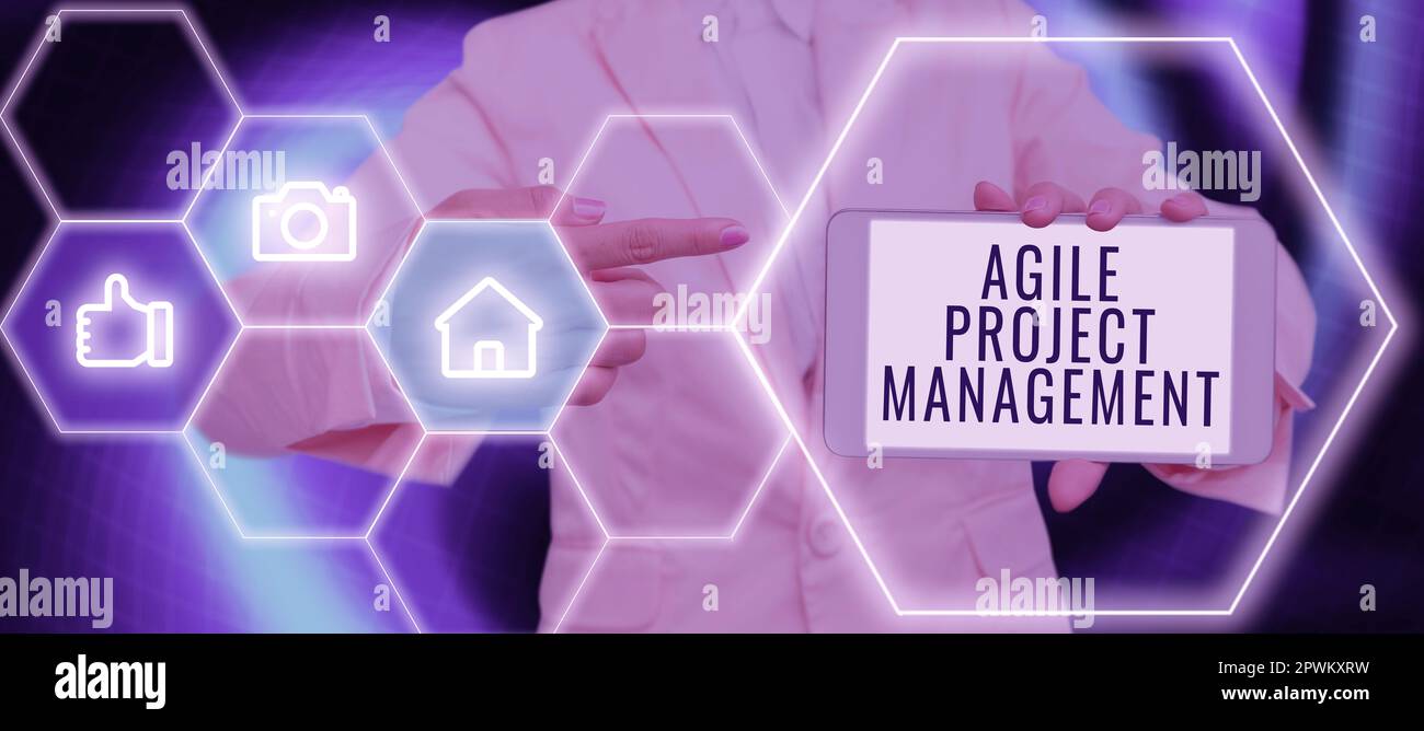 Handwriting text Agile Project Management, Concept meaning management