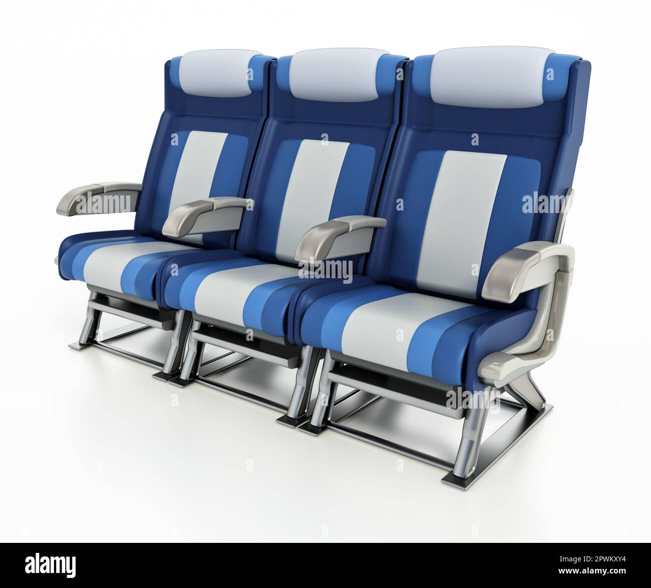 Airplane seat isolated on white background 3d illustration stock photo