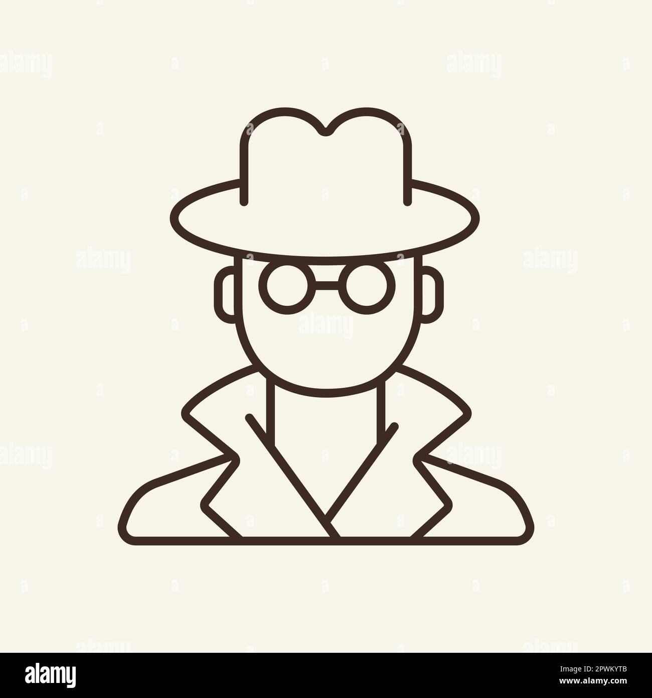 Man wearing hat and glasses line icon Stock Vector Image & Art Alamy
