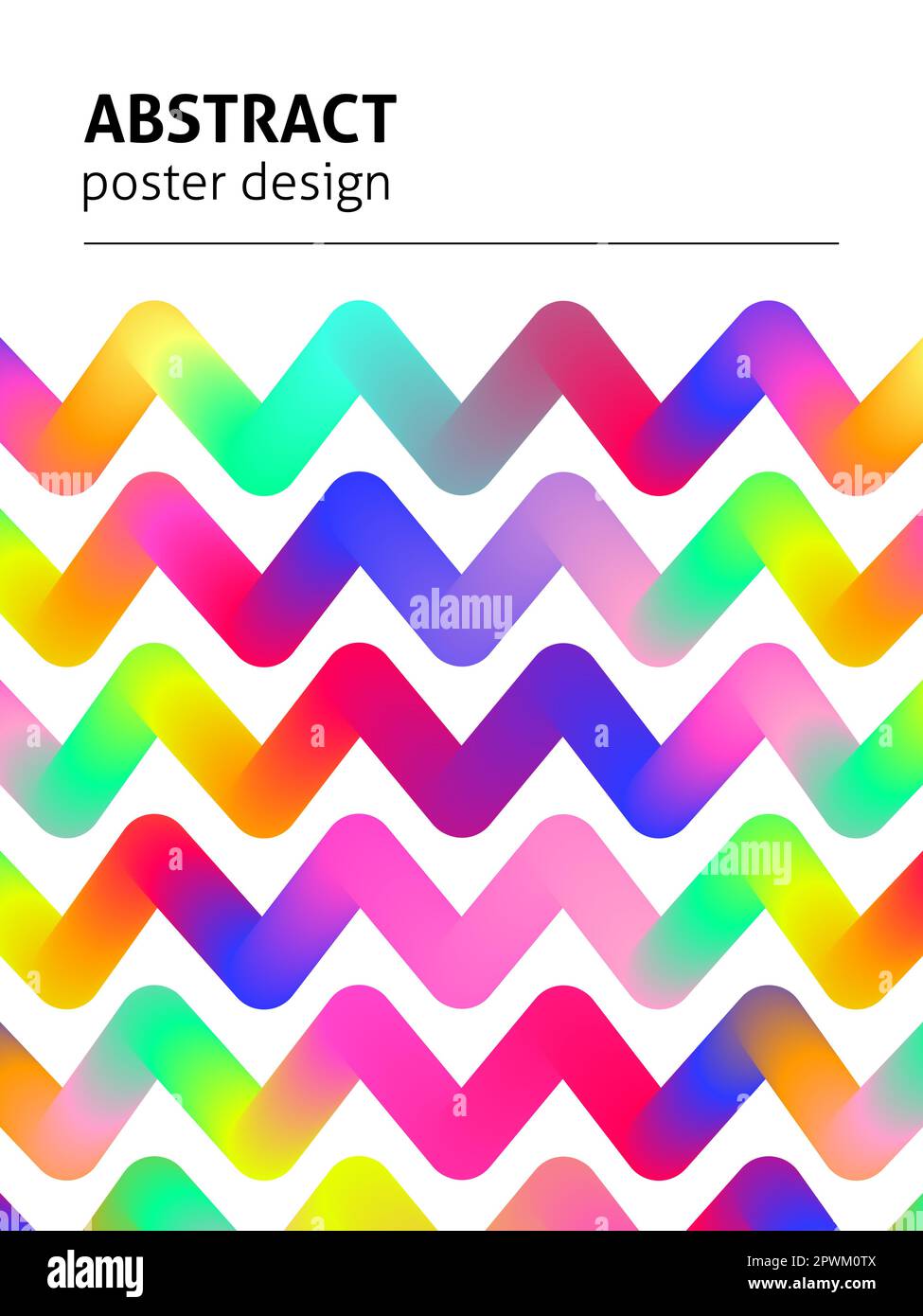 Modern Colorful Zigzag Poster Stock Vector