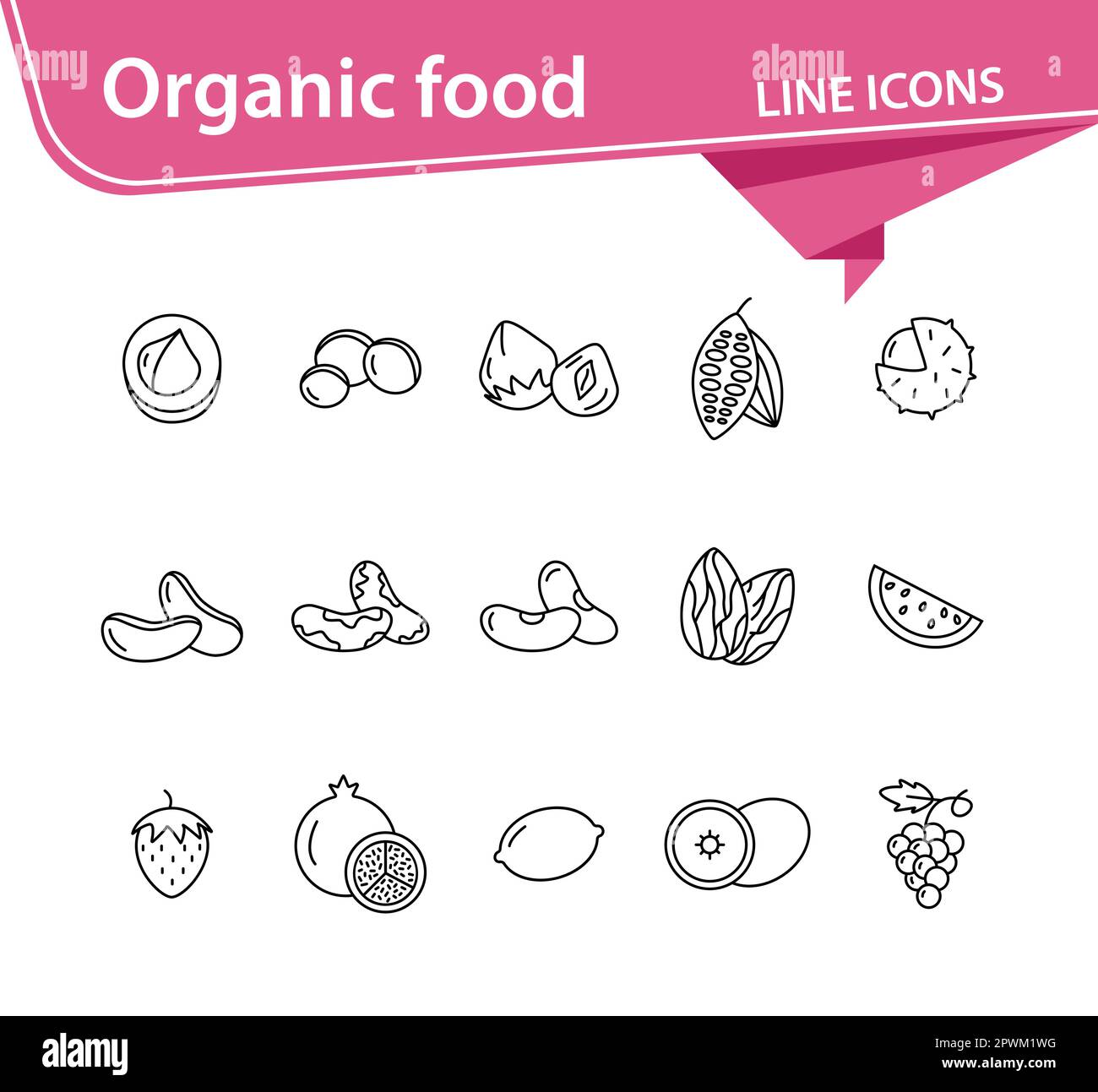 Organic food icons Stock Vector Image & Art - Alamy
