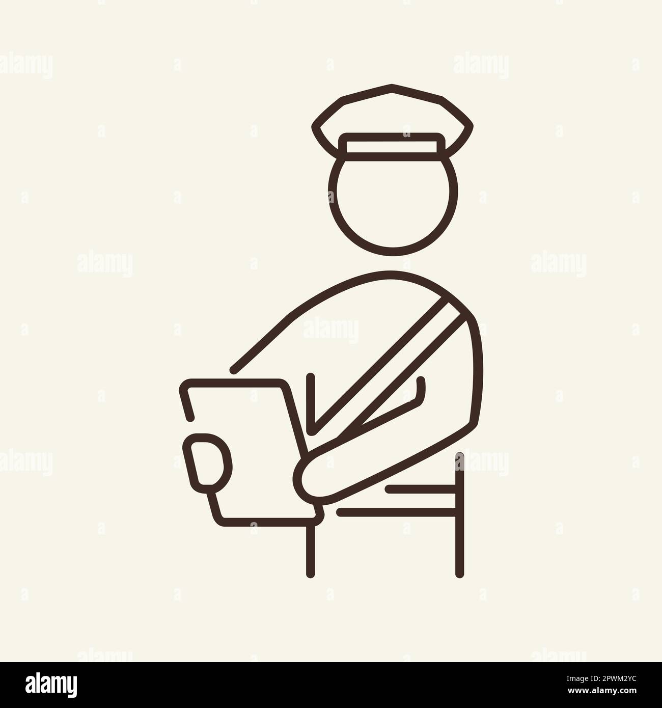 Document inspection line icon Stock Vector