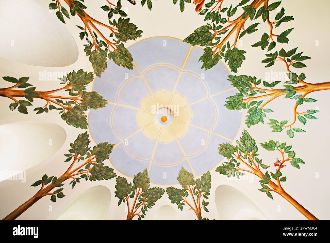 Ceiling painting in the parish church of St. Mauritius, Alsweiler, Saarland, Germany Stock Photo